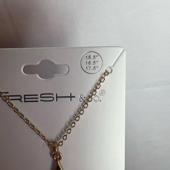 Fresh & co. Gold Fleur De Lis Fashion Necklace 15.5 16.5 17.5 NWT - Picture 6 of 6